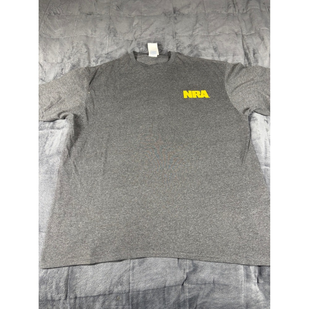 Buck Wear Mens NRA Graphic T-Shirt Heather Grey Short Sleeve Crew Neck XL 7813